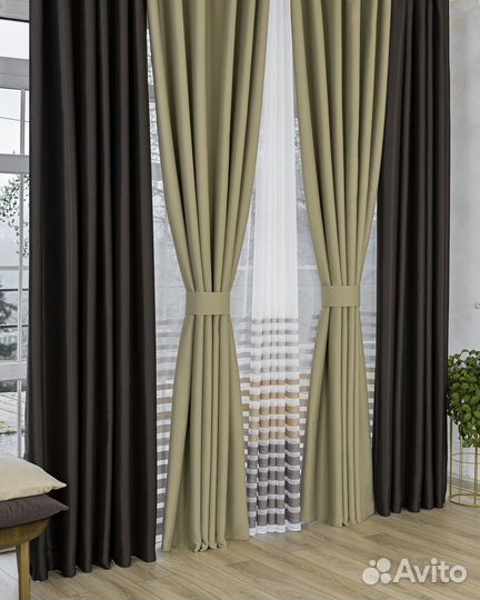 Комплект штор блэкаут Марсель Шоколад