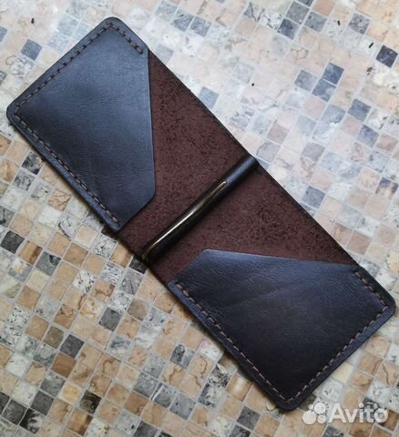 Зажим для денег из натуральной кожи ручной работы