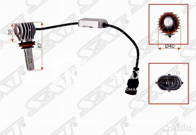 Комплект светодиодных ламп HB4(9006) 20W/1800LM Canbus LED