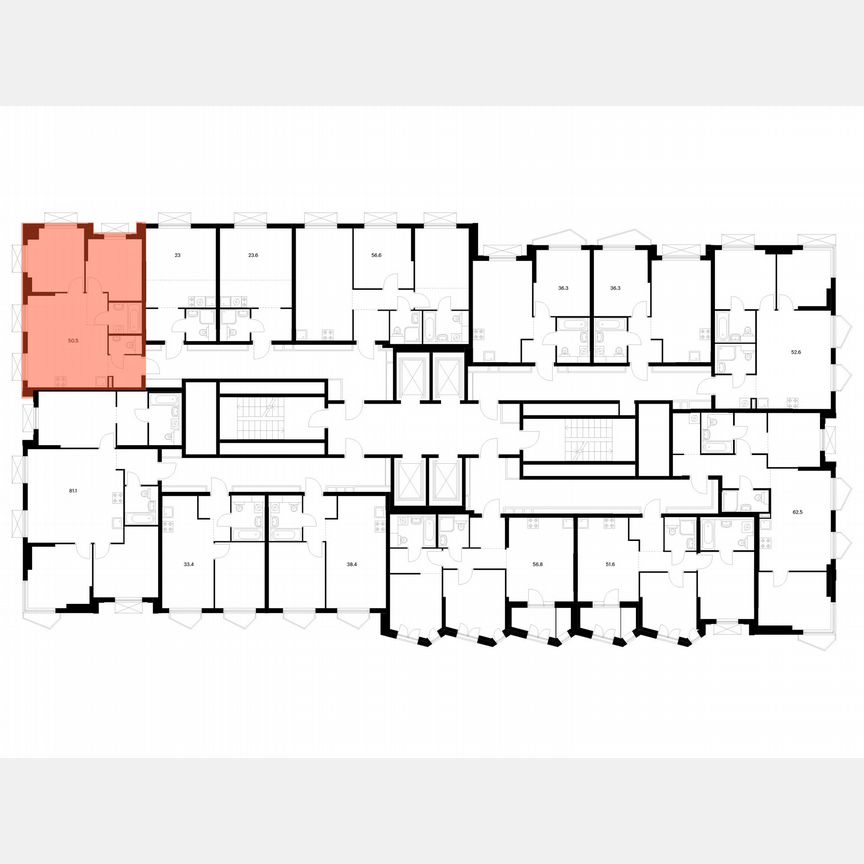2-к. квартира, 50,5 м², 25/32 эт.