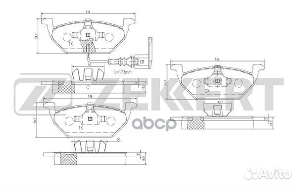 Тормозные колодки BS1138 Zekkert