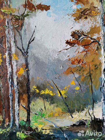 Картина маслом природа холст на картоне