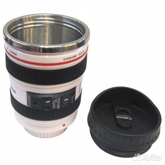 Чашка термос объективcaniam кружка фотоаппарат