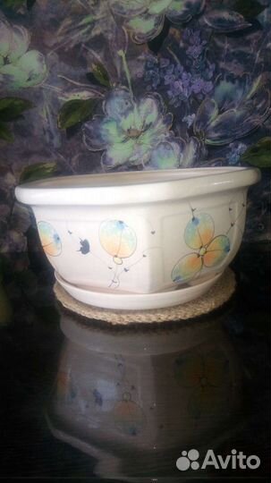 Кашпо для цветов керамическое