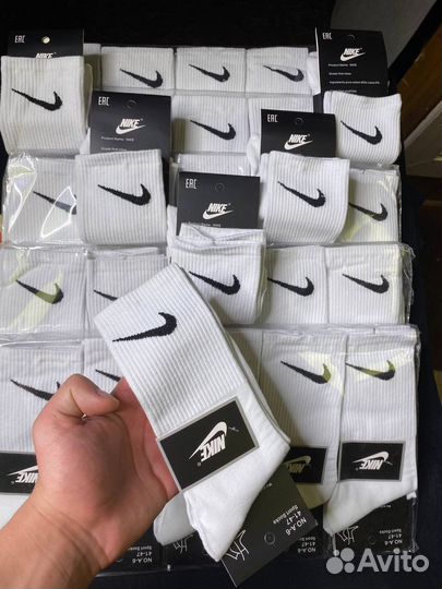 Носки nike высокие белые