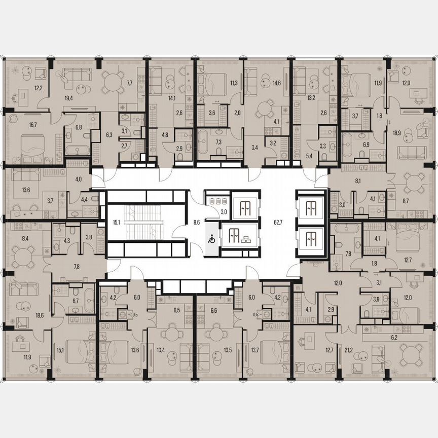 1-к. квартира, 25,7 м², 17/26 эт.