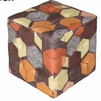 Пуф 4Н коричневый геометрический рисунок