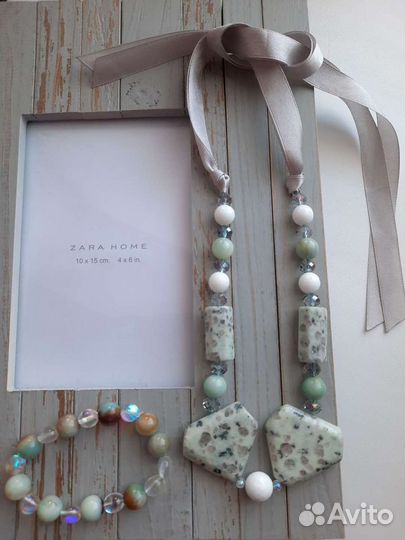 Комплект украшений из натуральных камней