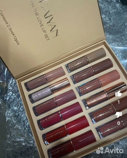 Набор жидких стойких губных помад новый в коробке