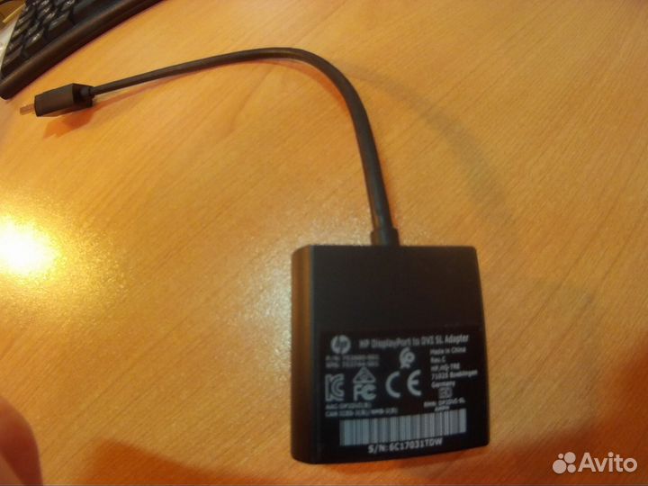 Адаптер HP DisplayPort к DVI-D