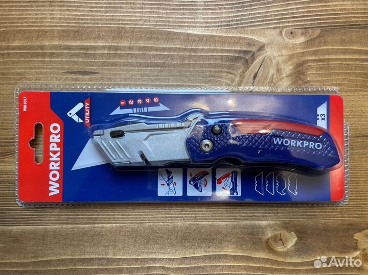Профессиональный строительный нож трапеция workpro