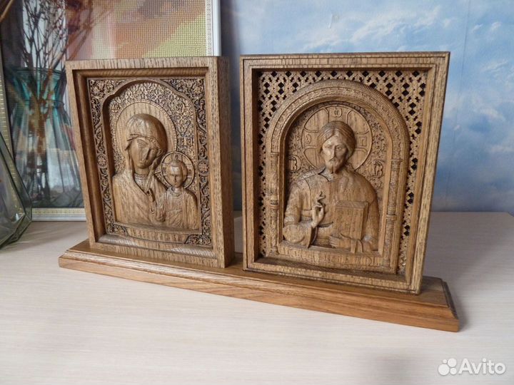 Иконы Богоматерь Казанская и Вседержитель