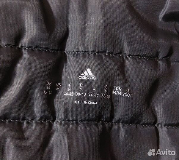 Синий пуховик Adidas