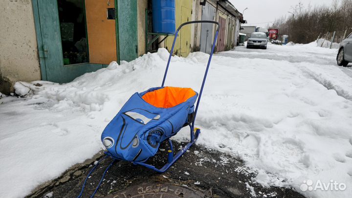 Детские санки с колесами бу