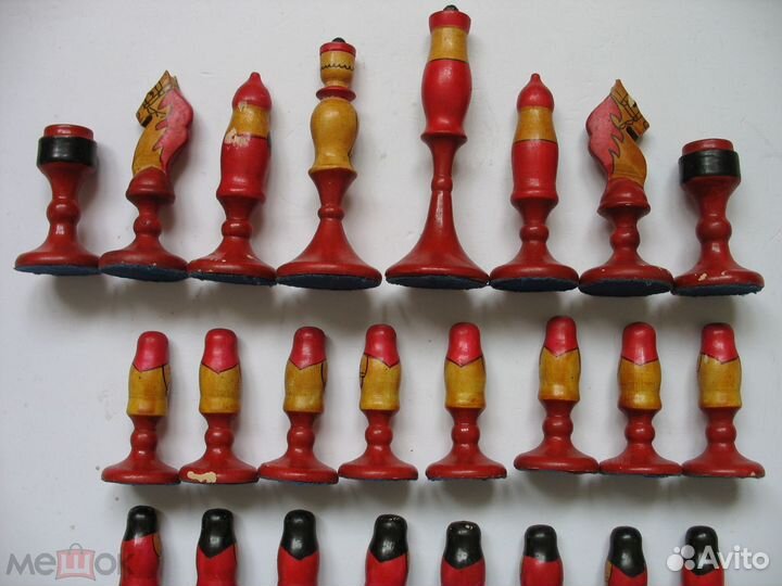 Шахматы резные народный промысел Хохлома