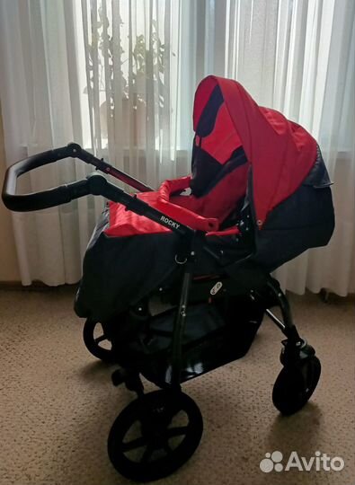 Коляска 2 в 1 Babyton Rocky Red-Grey