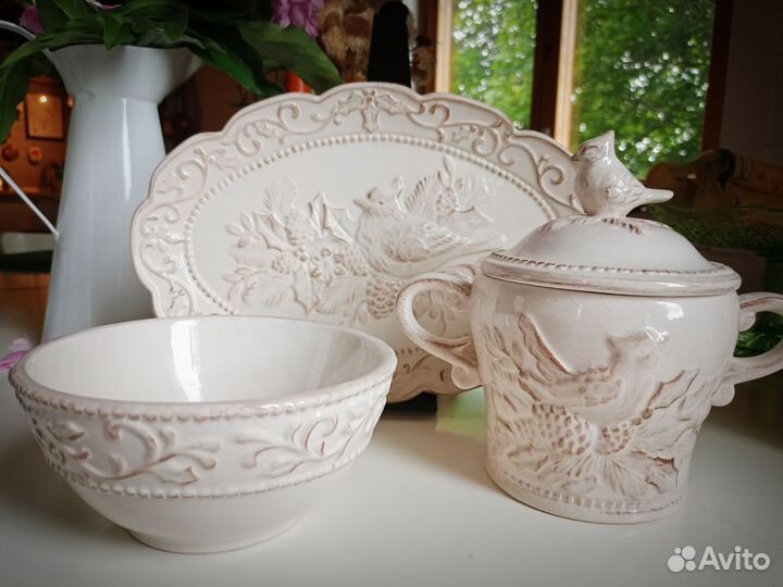 Блюдо, сахарница и салатник, керамика