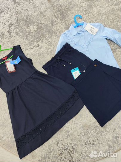 Школьная форма, новая, сарафан, юбка, блузка