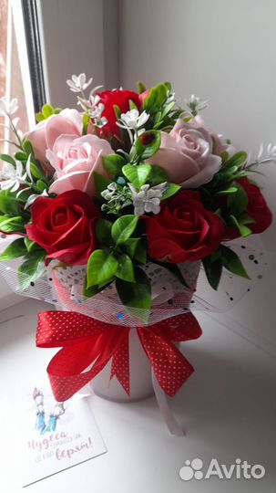 Букет ручной работы.Мыльные розы