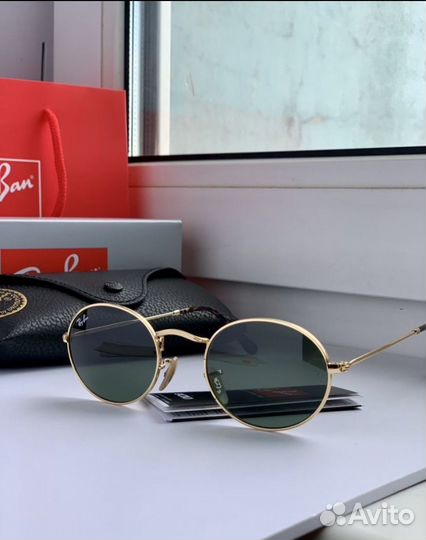Очки ray ban oval зеленые