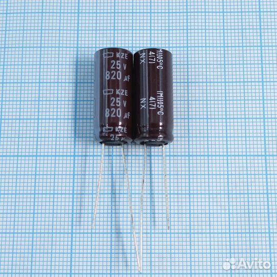 820uF 25v 25v820uF 12.5x20 KZE - Электролитический