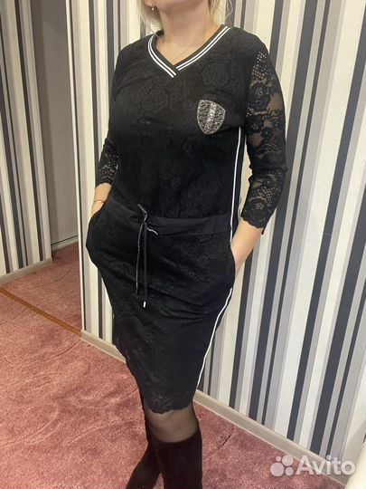 Платье оригинальное, гипюровое на размер 48-50