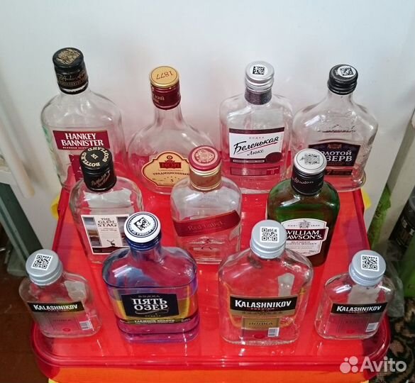Продажа стеклянных бутылок из-под крепких напитков