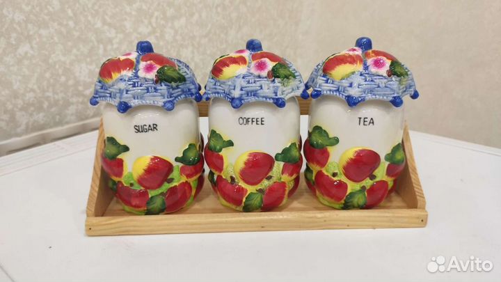 Набор керамических ёмкостей для сыпучих продуктов