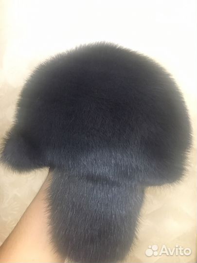Норковая шапка (серо-голубая)