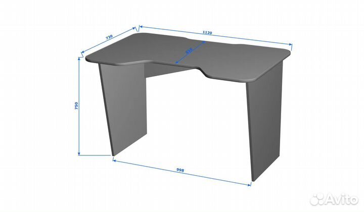 Ск-03,2 (Белый. Кант салатовый) Стол компьютерные