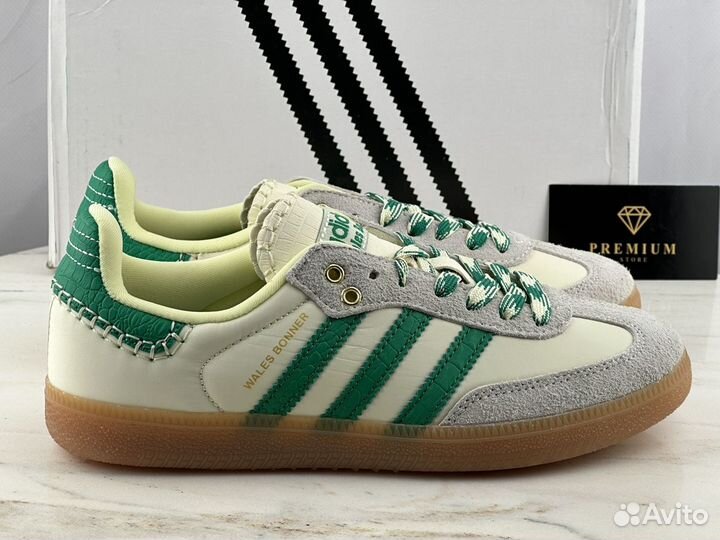 Кеды Adidas Samba Wales Bonner Cream White Green