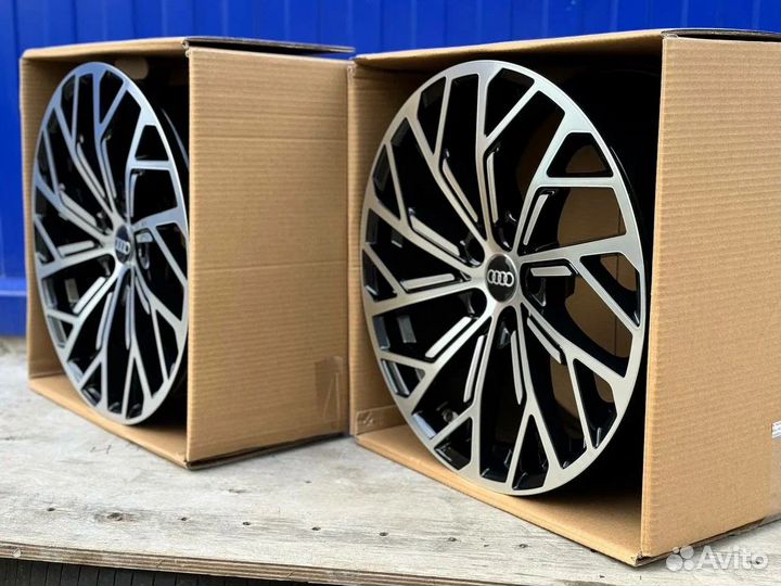 Диски R19 5*112 Audi OEM A7 черные с полировкой