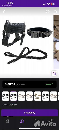 Шлейка для собаки с ошейеиком и поводком