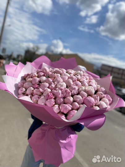 101шт Пион/ розы/ гипсофила/ Букет/ цветы