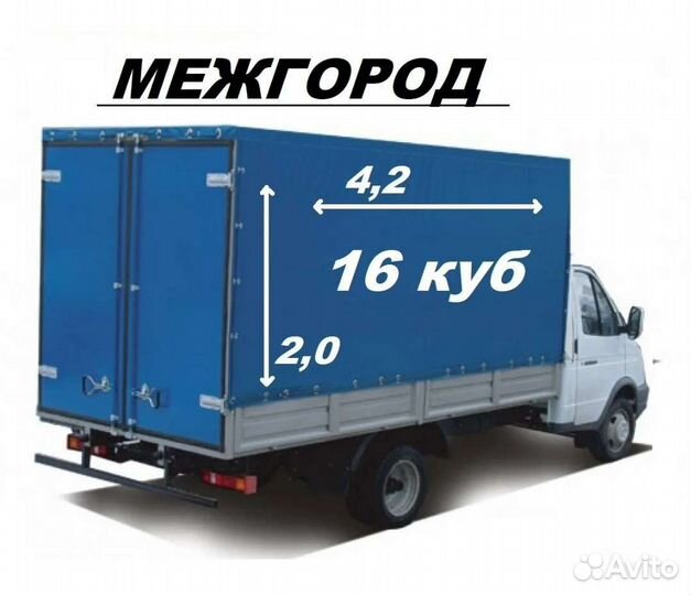 Грузоперевозки переезды межгород на газели до 2х т