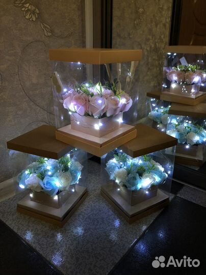 Мыльные розы с гирляндой