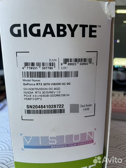 Gigabyte vision rtx 3070