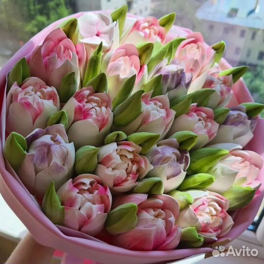 Тюльпаны из зефира