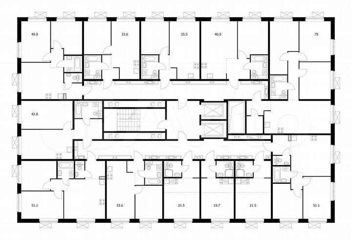2-к. квартира, 51,1 м², 16/17 эт.