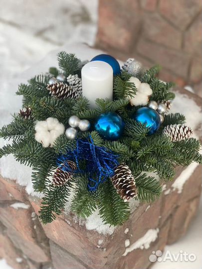 Новогодние композиции из живой ели