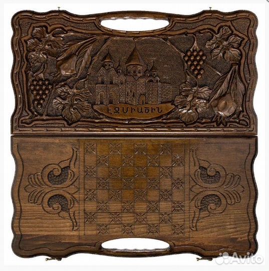 Нарды резные Эчмиадзин с ручкой 50