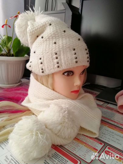 Шапка, шарф зимние для девочки