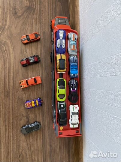Автовоз стреляющий Hot Wheels и машинки
