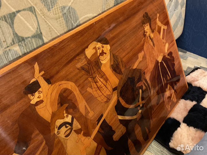 Картина из щепы на фанере лакированная