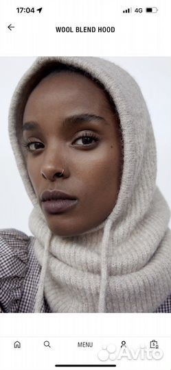 Капор вязаный zara