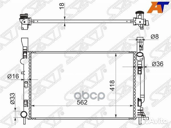 Радиатор renault kangoo 08- RN0006-1 Sat
