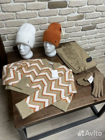 Перчатки шапки Ангора пуловер свитер