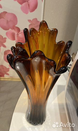 Конфетница и ваза из цветного стекла