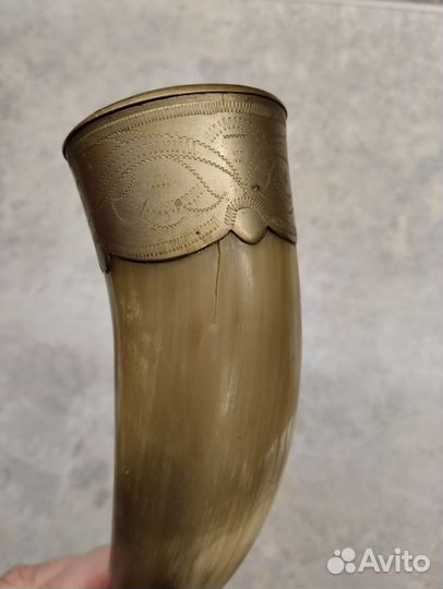 Рог сувенирный Олимпиада мельхиор, 1980, Кубачи