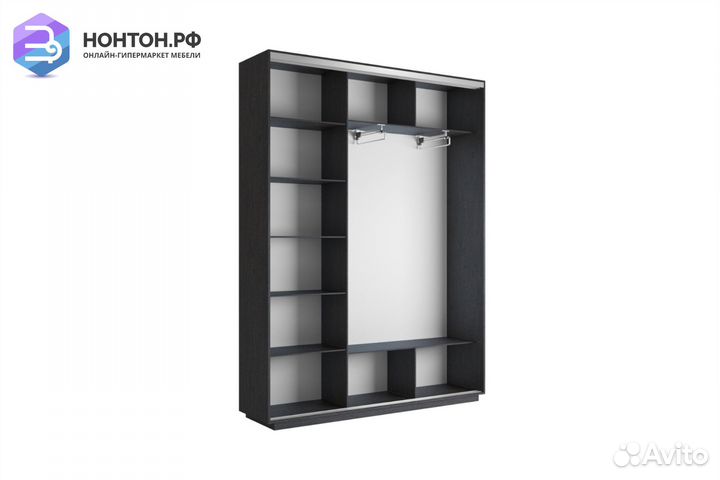 Шкаф-купе 3-х дверный Экспресс 45 зеркало/ венге